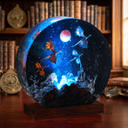 Fantasy Dragon Resin Lamp, Handmade Galaxy Diorama Night Light