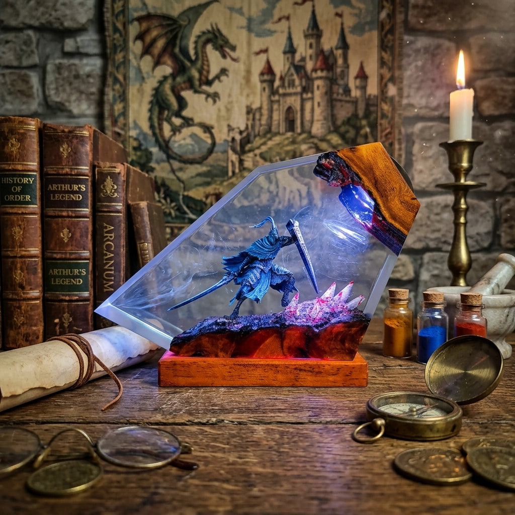 Dark Souls Artorias Resin Lamp - Handmade Abysswalker Night Light