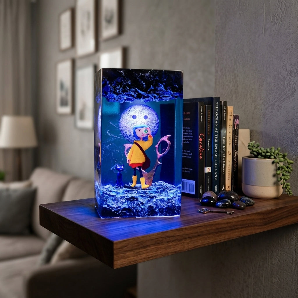 Coraline Resin Lamp - Handmade Seeing Stone Night Light