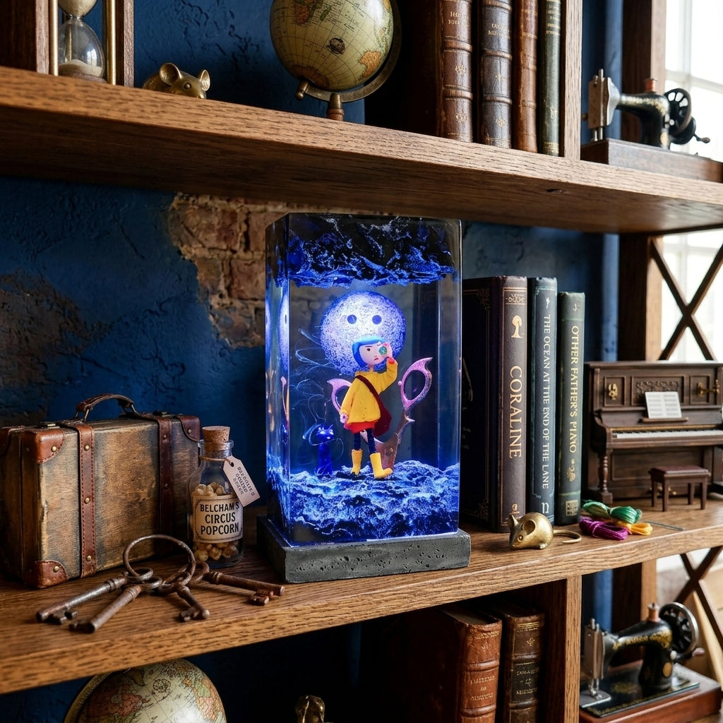 Coraline Resin Lamp - Handmade Seeing Stone Night Light