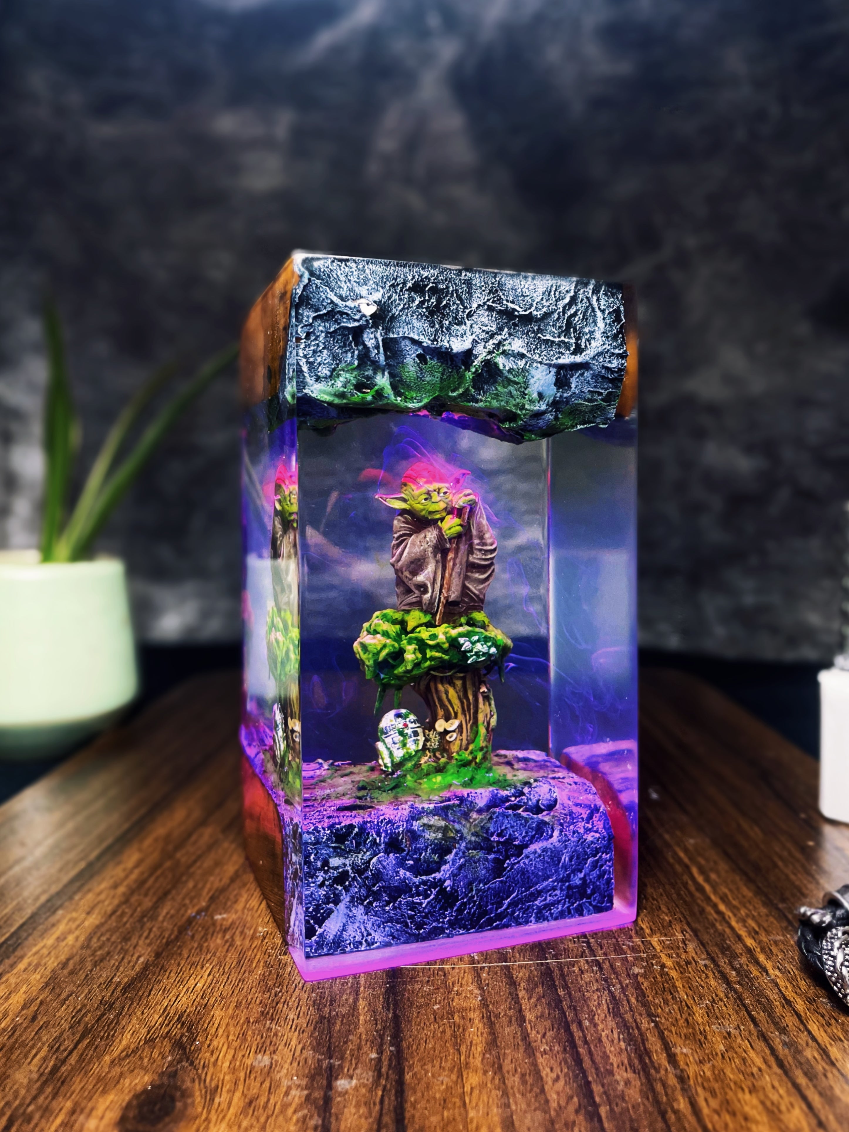 Yoda Resin Lamp | Star Wars Diorama & Decor | Handmade Gift