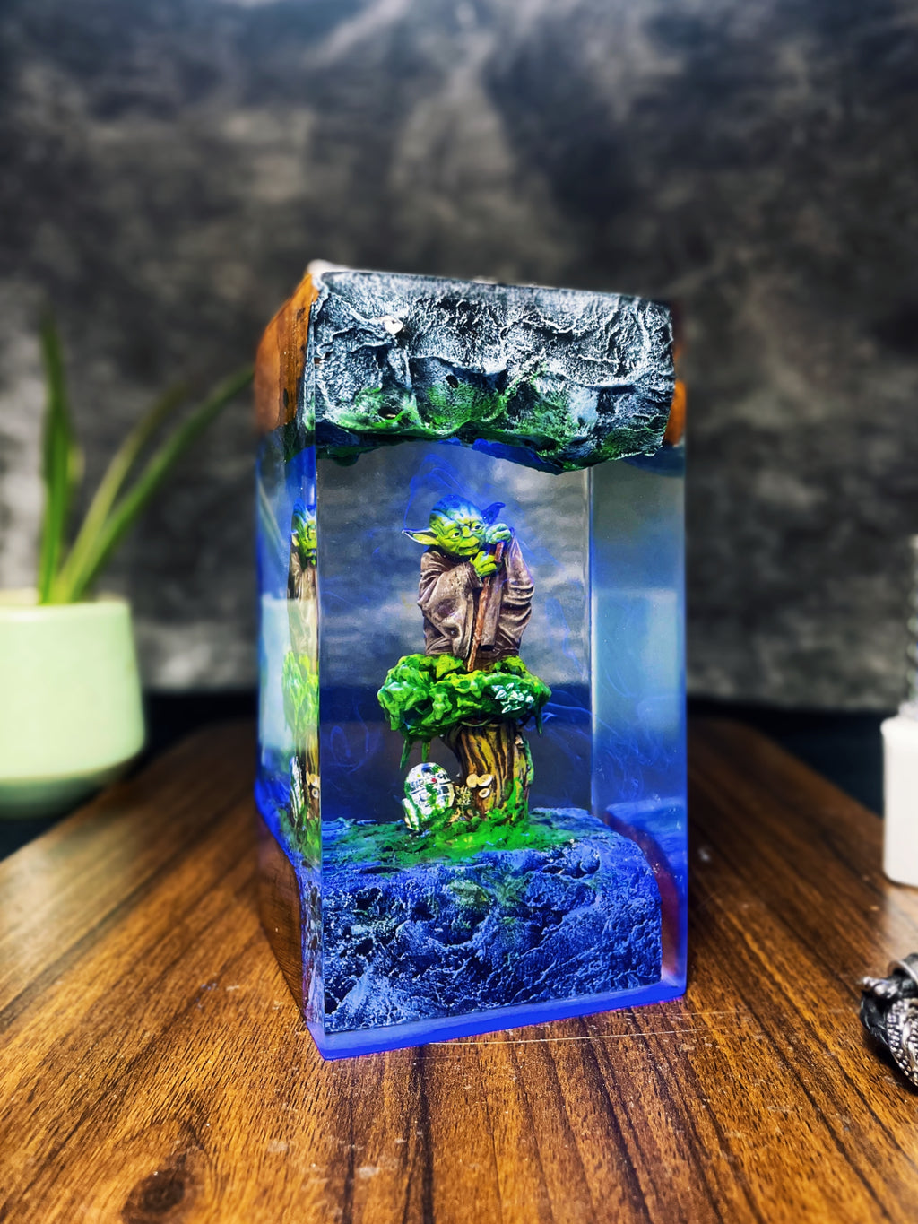 Yoda Resin Lamp | Star Wars Diorama & Decor | Handmade Gift