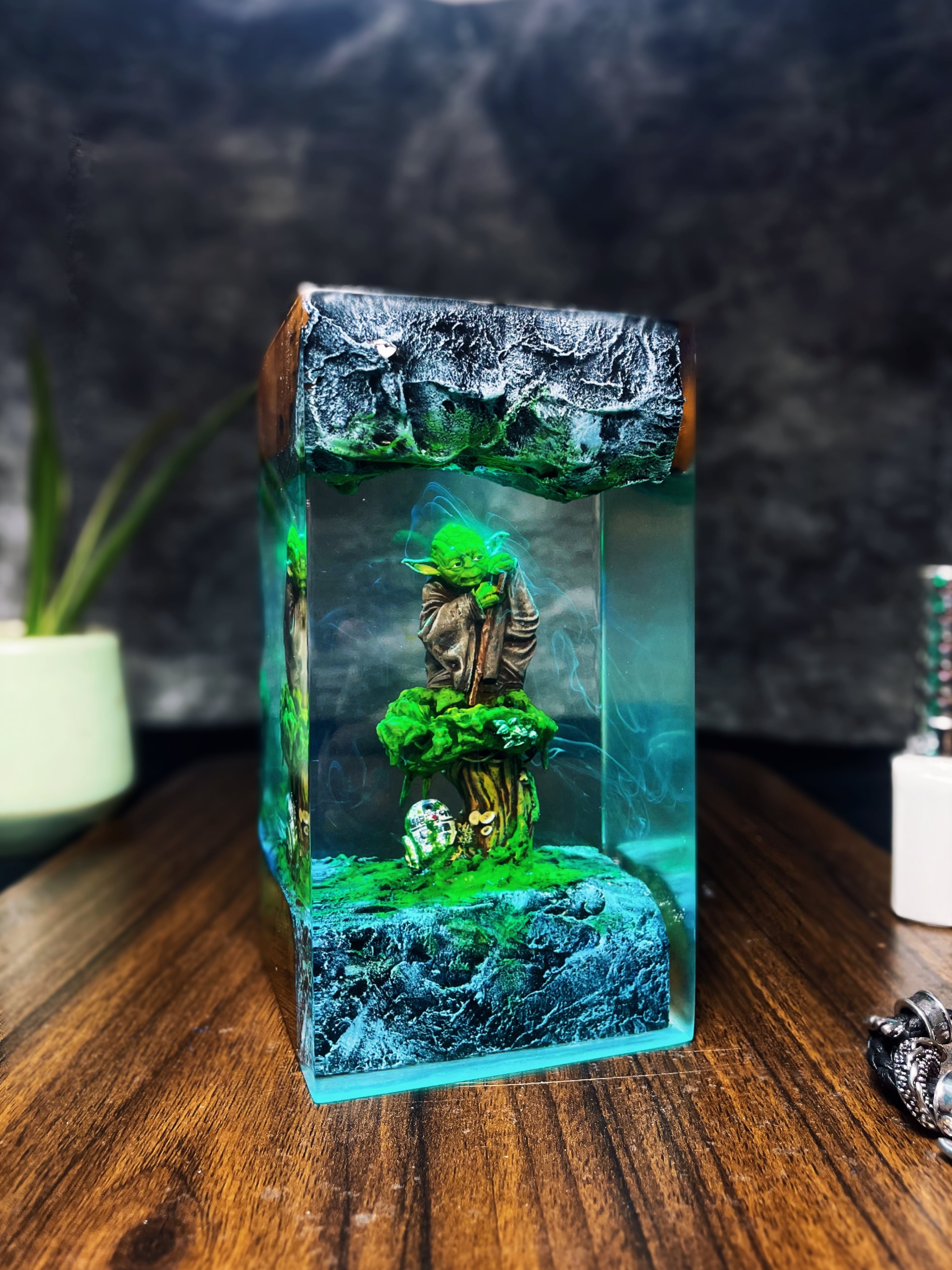 Yoda Resin Lamp | Star Wars Diorama & Decor | Handmade Gift