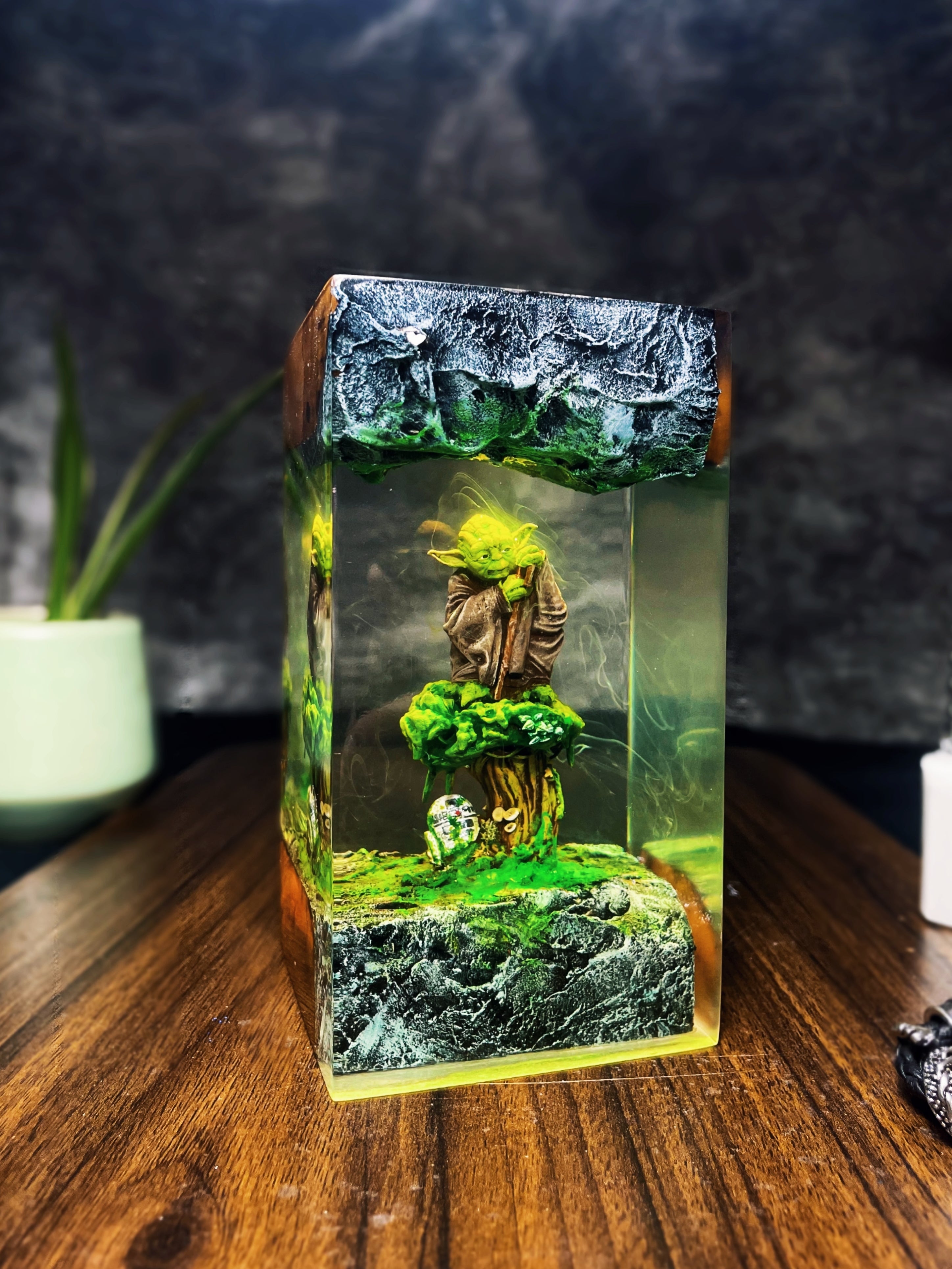 Yoda Resin Lamp | Star Wars Diorama & Decor | Handmade Gift