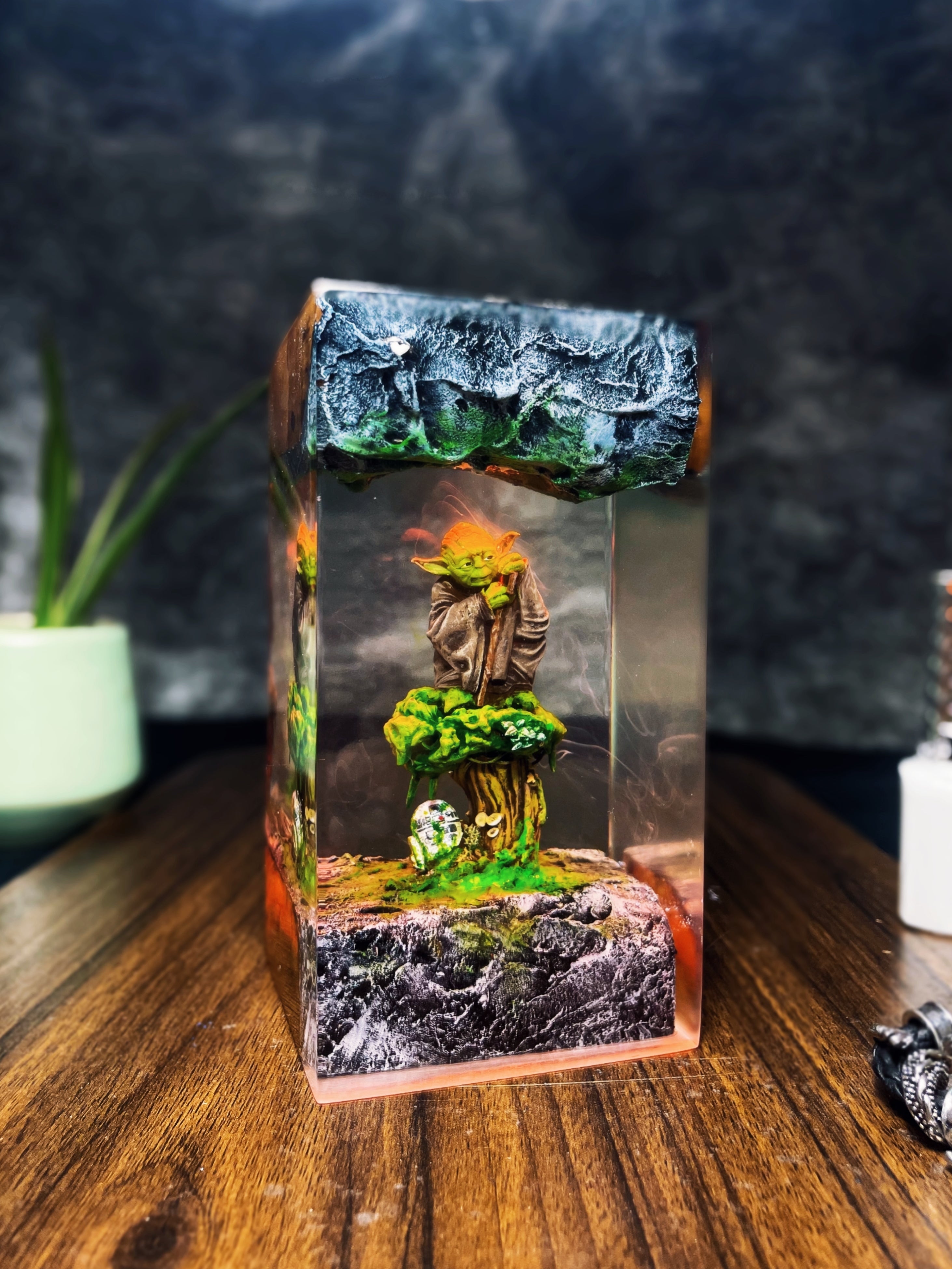 Yoda Resin Lamp | Star Wars Diorama & Decor | Handmade Gift