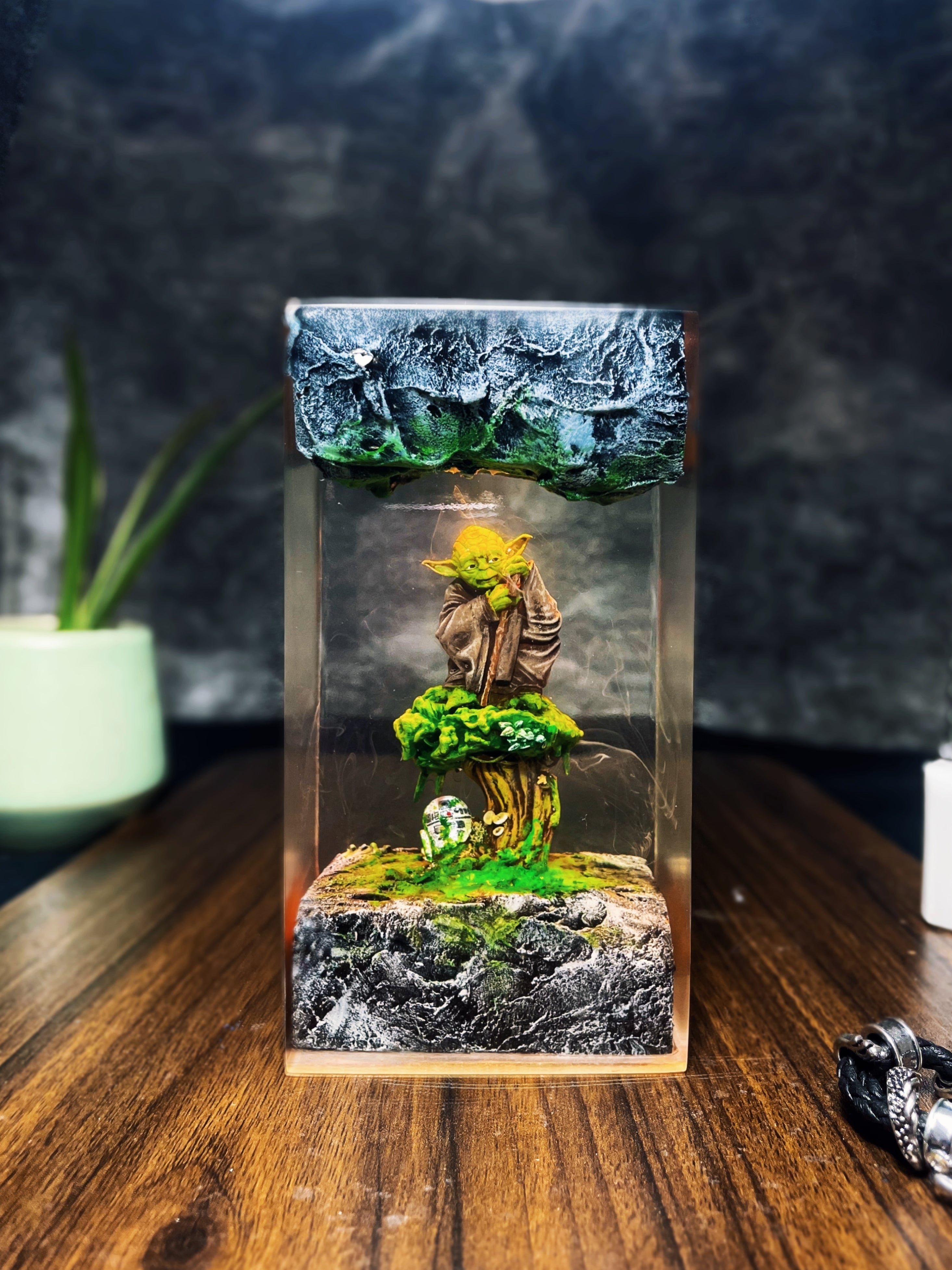 Yoda Resin Lamp | Star Wars Diorama & Decor | Handmade Gift