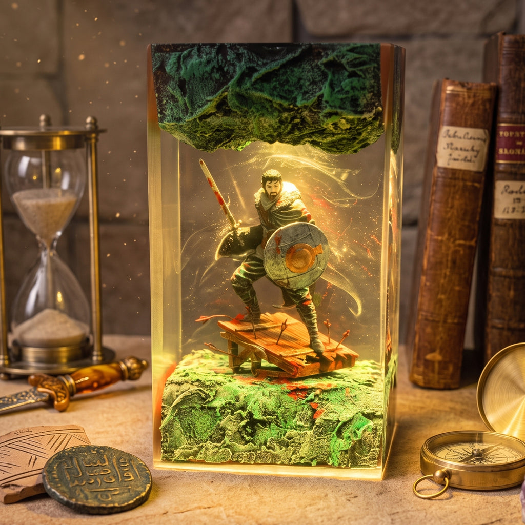 Guardian resin lamp