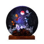 Fantasy Dragon Resin Lamp, Handmade Galaxy Diorama Night Light