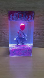 Creepy Clown Resin Lamp – Handmade Horror Night Light, halloween gift